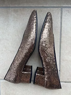 £13 • Buy M&S  Bronze Sequin Shoes Size 5.5