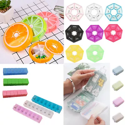 7 Day Travel Pill Box Medicine Tablet Storage Vitamin Dispenser Organiser Holder • $2.83