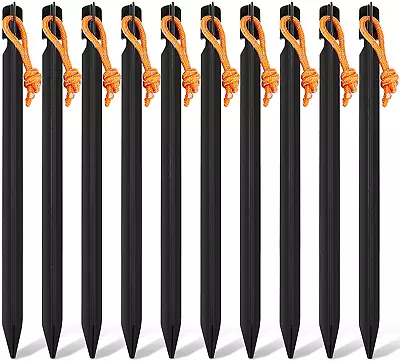 10 Pack Tent Stakes Heavy Duty Aluminum Tent Stakes Pegs Metal Tent Spikes Gr • $8.95