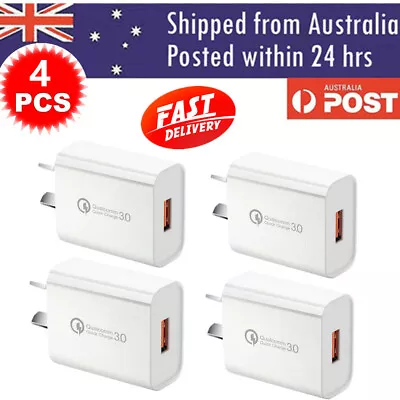 4 / 6 PACK White Qualcomm Quick Charge QC 3.0 Super Fast USB Wall Charger 18W AU • $24.50