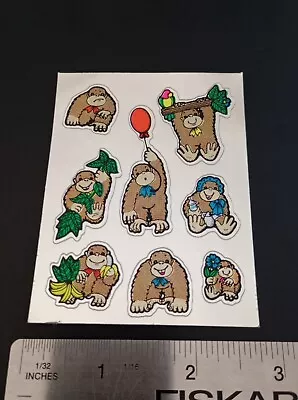 Vintage 80s Stickers Foil Mylar Neon Monkey Bananas Vending Machine Sticker RARE • $4.98