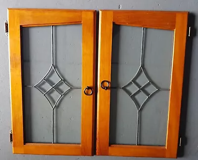 2 Vintage Buffet And Hutch Doors With Led Glass 69 X 40 Cm 4.2 Kg Each With Hing • $99