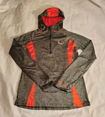 Miami Hurricanes Large Gray Lightweight Long Sleeve Pullover Hoodie Shirt • $12