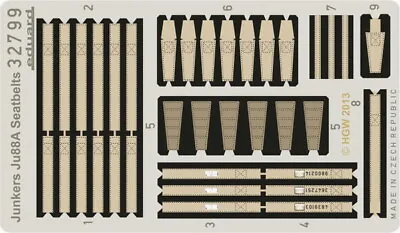 Eduard 1/32 Ju 88A Seatbelts FABRIC (Revell) 32799 • $18.19