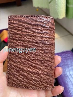 SHARK Leather Credit Card Holder Genuine Alligator BROWN  (make Your Request) • $125.99