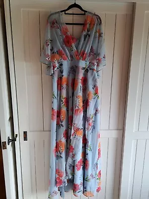 Stunning Ladies Review Dream All Day Maxi Dress Blue 16 Bnwt Rrp $329 • $80