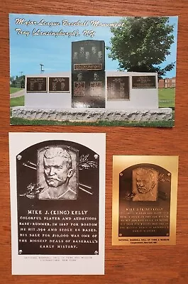 Mike King Kelly Baseball Hall Of Fame HOF Metallic & Artvue Plaques Troy NY • $14.99