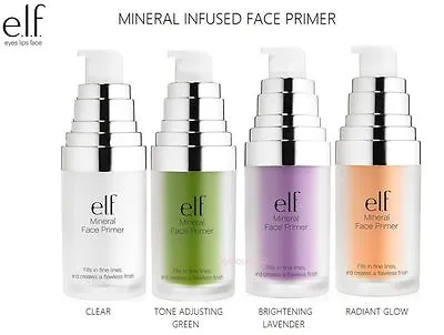 ELF Mineral Infused Face Primer- Clear/ Green/ Radiant Glow/ Hydrating/ Blemish • $11.99