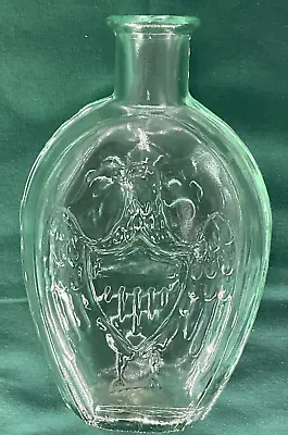 Vintage Cornucopia Eagle Historical Flask Bottle Aquamarine Hand Blown • $26.69