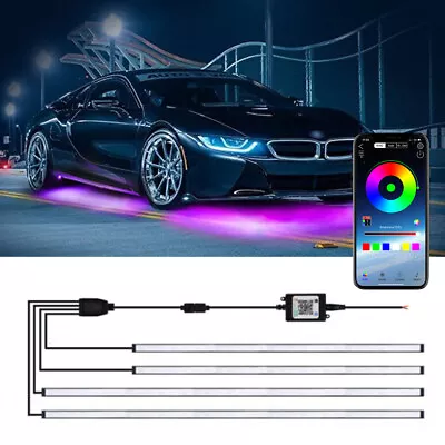 APP Control LED Dreamcolor RGB Car Underglow Underbody Strip Neon Light Kit • $38.99