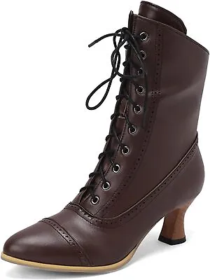 LanreyTaley Victorian Boots For Women Vintage Granny Renaissance Ankle...  • $70.99