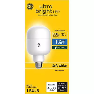 Ultra Bright LED Light Bulbs 300 Watt Soft White T25 Bulb Medium Base • $26.38