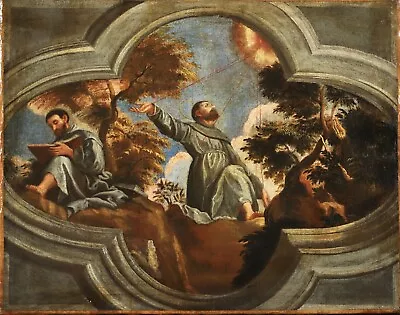 17th CENTURY ITALIAN OLD MASTER OIL - SAINT FRANCIS ECSTASY - VERONESE SCHOOL • £21