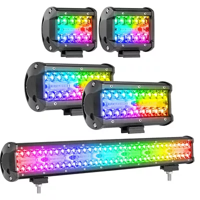 4 /6.5 /20  LED LIGHT BAR RGB Changing Chasing Bluetooth Driving DT Wiring Kit • $45.99