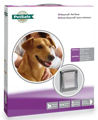 £29.99 • Buy Petsafe Staywell Original 2 Way Dog Pet Door Silver Medium 757ef