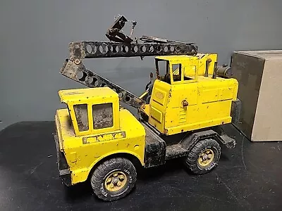 Vintage 1970's Tonka Mighty Shovel Crane Construction Truck Steel Metal Kids Toy • $50