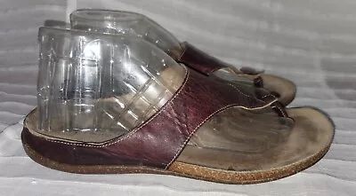 Women's Mephisto Slide Flip Flops Sandals Shoes Size 41 EU/11 US Brown Leather • $25