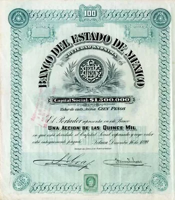 Banco Del Estado De Mexico - Mexican Stocks & Bonds • $350