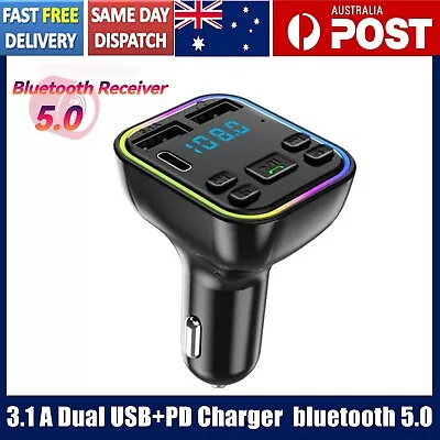 Dual USB Charger Bluetooth 5.0 Radio Car Kit Wireless FM Transmitter MP3 Player • $10.59