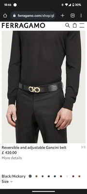 £205 • Buy Farragamo - Reversible And Adjustable Gancini Belt (BLACK & BROWN)