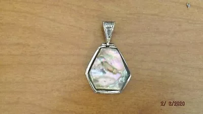 Mexican .925 Sterling Silver Abalone Pendant • $18