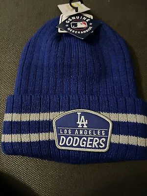 MLB Los Angeles Dodgers Beanie Adult One Size Blue Striped Baseball Men NWT • $19.85