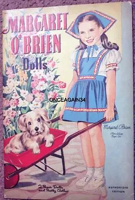 Vintage Uncut 1944 Margaret O'brien Paper Dolls~#1 Reproduction~original Size! • $16.95