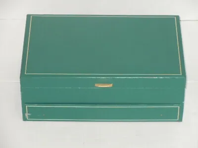 Vintage 1960's Mele 3 Tier Green Woman's Jewelry Box Velvet Interior Clean • $54.99