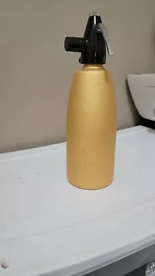 Vintage Gold MOD Metallic Aluminum Bar Seltzer Bottle RARE Made In Hungary Rare • $17