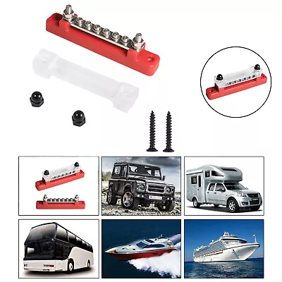 6 Way 150A Rated Bus Bar Power Distribution Terminal Block Fits Auto Marine Red • $11.52