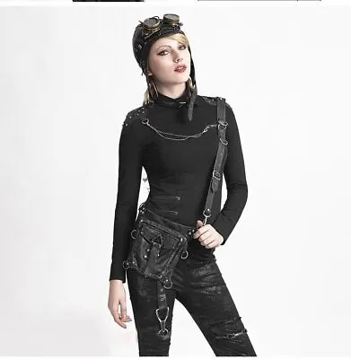 GEARDUKE Retro Men Women Gothic Leather Crossbody Shoulder Waist Steampunk Bag • $46.35