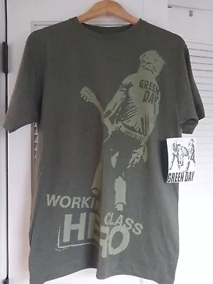 Green Day Working Class Hero Hard Rock Cafe - Hollywood Green Shirt Sz M NWT • $20