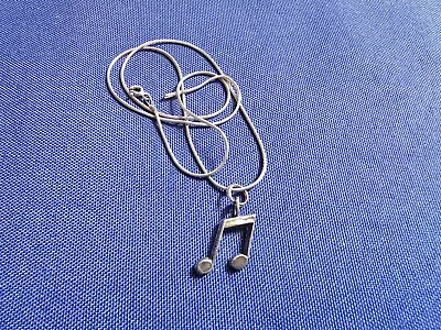 Grandma Grabe's Beautiful Vintage 925 Sterling Silver Music Note Necklace • $2.25