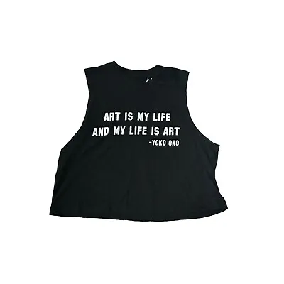 LYRIX Yoko Ono Art Is My Life Crop Tank Top Size S • £24.11