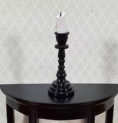 Dollhouse Tall Candlestick Black Finish Miniature Decor Use In 1:12 Or 1/6 Scale • $5.40