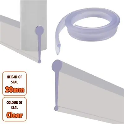 £4.45 • Buy Replacement Rubber Seal For Folding Bath Shower Screen Enclosures CLEAR