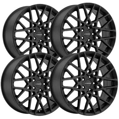 (Set Of 4) Vision 474 Recoil 17x8 5x112 +38mm Satin Black Wheels Rims 17  Inch • $767.96