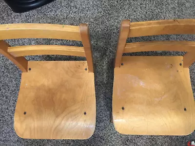 Vintage 1950s Children's Wooden Folding Chairs Great Lakes Seating Company Michi • $55.50