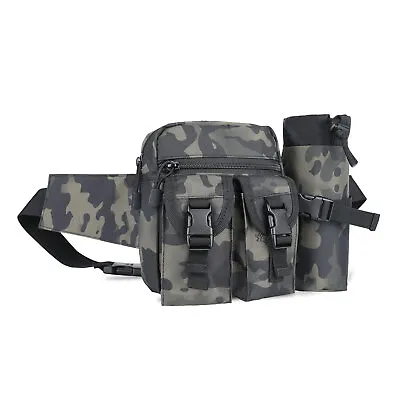 Military Tactical Waist Bag With Water Bottle Pouch Men Fanny Pack Shoulder Bag • £10.99