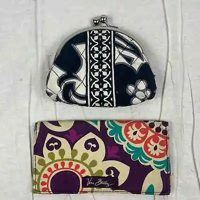 Vera Bradley Checkbook Cover In Plum Crazy & Mini Coin Purse • $16.25