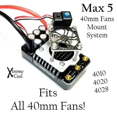 RCP Xtreme Cool Hobbywing Max 5 40mm Cooling Fan Mount System 4010 4020 4028fans • $33.99