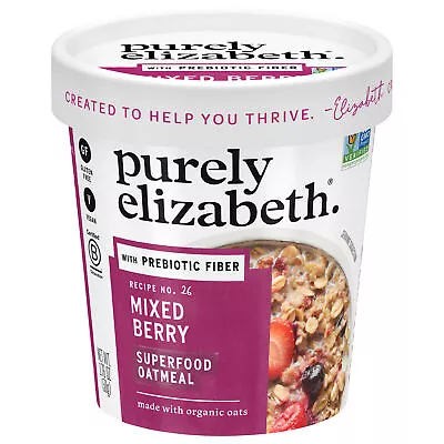 Purely Elizabeth Oatmeal Cup Mix Berry Prebiotic 1.76 Oz (Pack Of 12) • £43.53