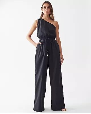 The FATED Black One Shoulder Jumpsuit Size 8 • $20