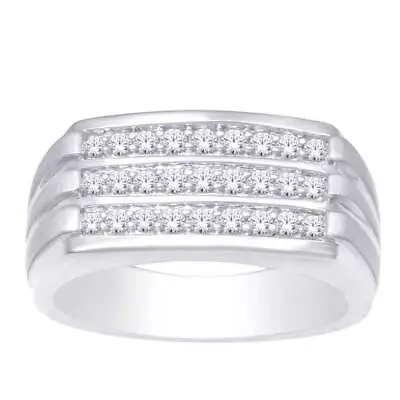 $2279.56 • Buy 10 KT White Gold 1/2 CTTW Diamond Mens Fashion Ring