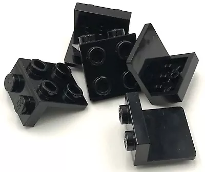 Lego 5 New Black Brackets 1 X 2 - 2 X 2 Stud Pieces Parts • $1.49