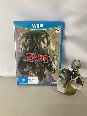 The Legend Of Zelda Twilight Princess HD Wii U + Wolf Link Figure VGC Free Post • $249.95