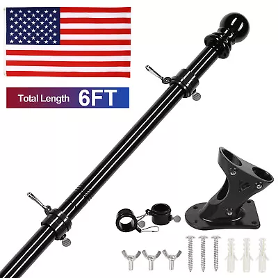 Heavy Duty Flag Pole W/Bracket 6FT Stainless Steel Flagpole For House Outdoo • $15.82