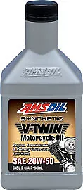 AMSOIL MCV Synthetic 20W50 Motorcycle Oil (1 Quart/946ml) • $33