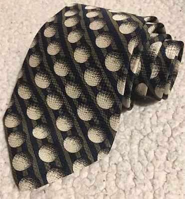 $14.29 • Buy STRUCTURE Le COLLEZIONI Ornate Golf Balls & Stripes 100% Silk Tie Made In USA