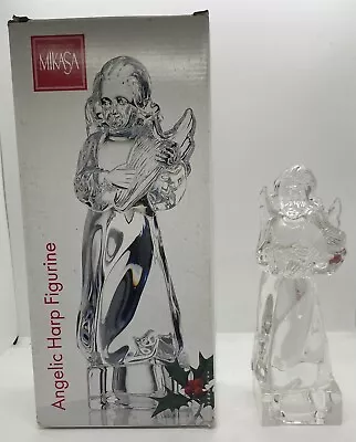 MIKASA Herald Collection German Full Lead Crystal Angelic Harp 7.5  Figurine NEW • $16